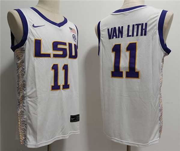 Mens LSU Tigers #11 Hailey Van Lith White Stitched Jersey